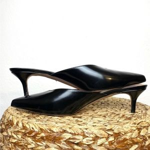 J. Crew Sophia kitten black pointed patent heels